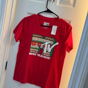 Red MTV Graphic T-Shirt Juniors Large